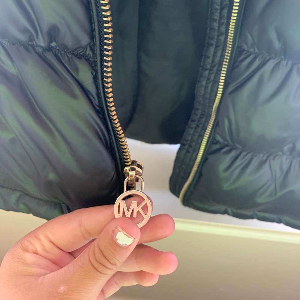 Michael kors hooded zip up puffer vest